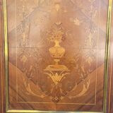 Buffet meuble d'appuie Napoléon iii en marqueterie florale et marbre 19ème