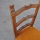Pair of mid-century chairs from the 1950s in brown oak and straw yellow velvet — set of 2