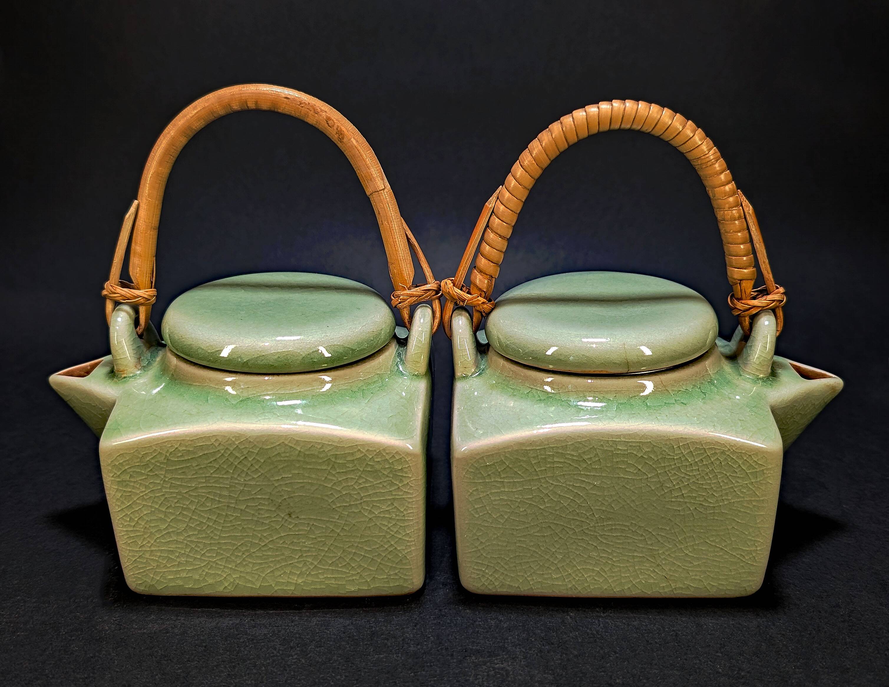 Pair of Thai celadon teapots, Chiang Mai 90s