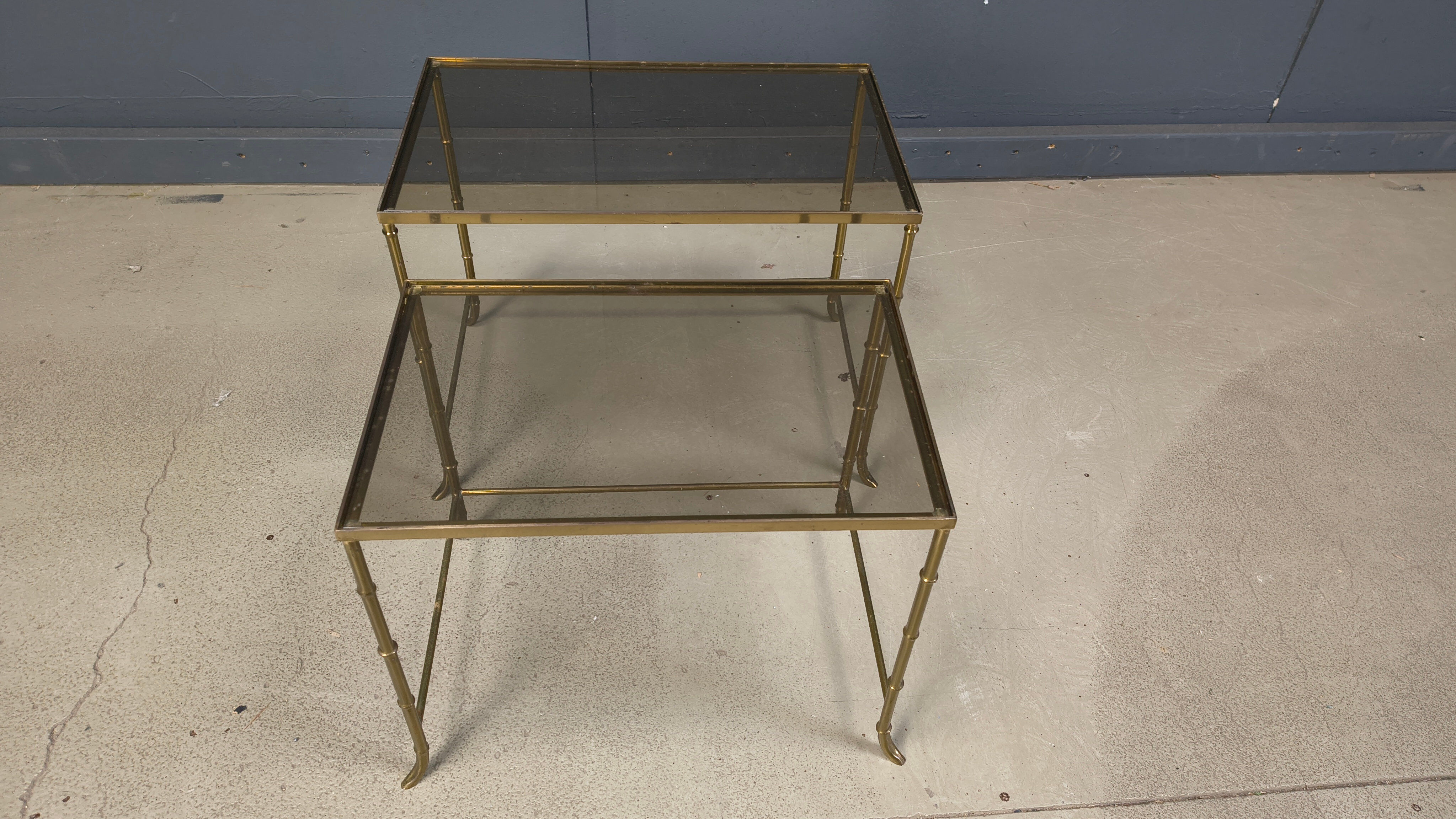 Brass faux bamboo nesting tables, 1960s