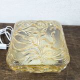 Amber glass wall lamp vintage flowers