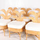 Set of 6 rattan chairs "palm tree"