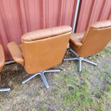 4 fauteuisl cuir design 70's Sitag