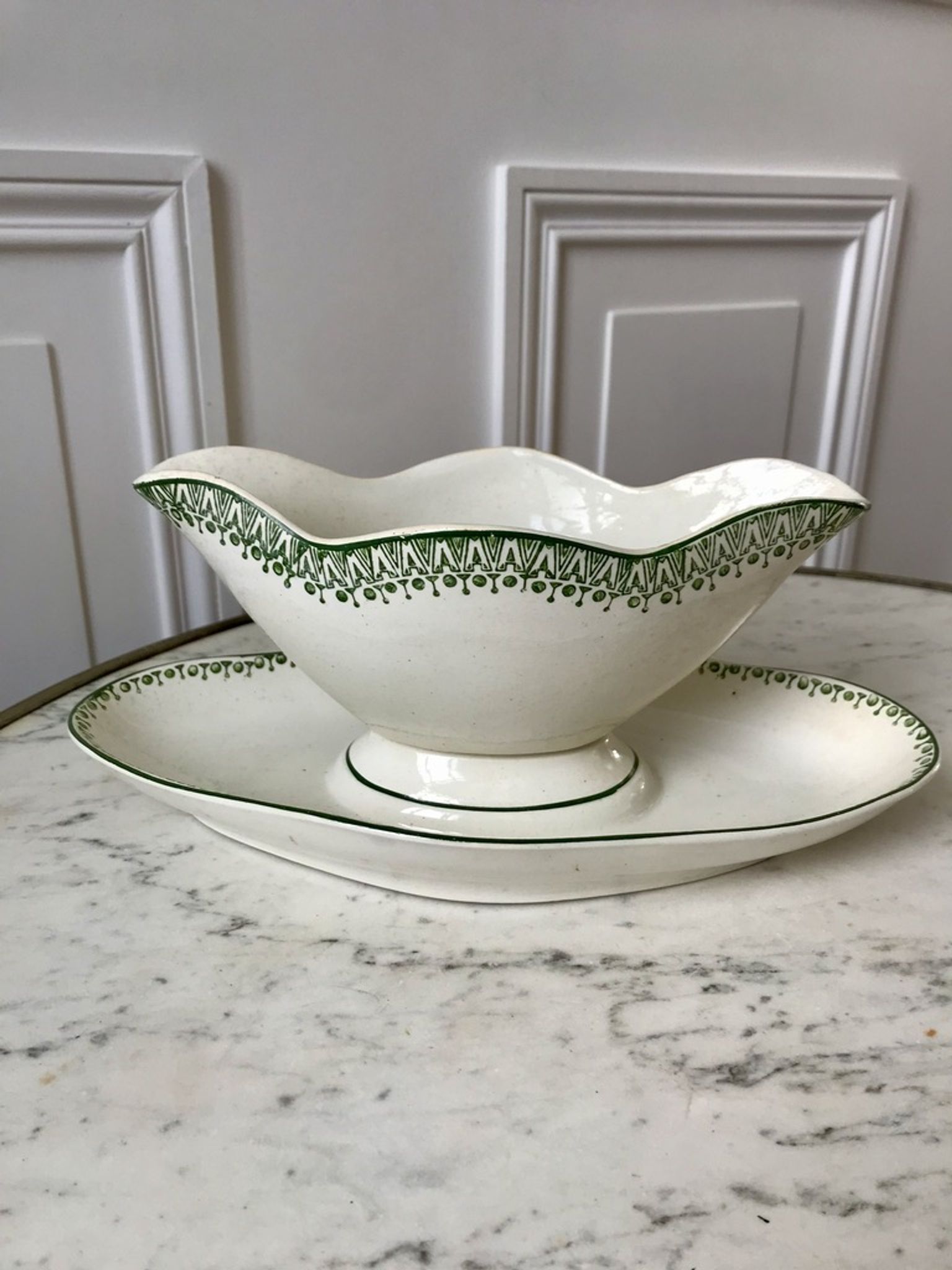 Saucière terre de fer st amand green early twentieth century