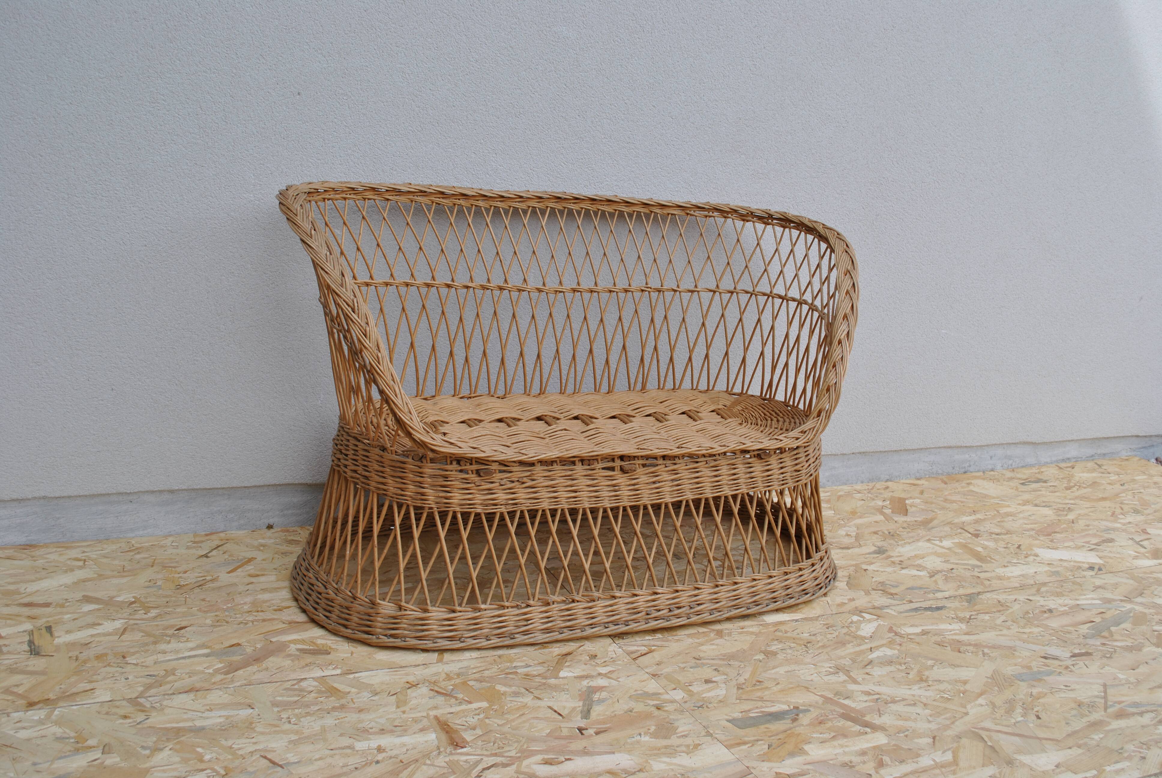 1960 wicker bench