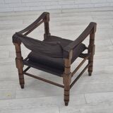 1960s, Scandinavian "Safari" lounge chair, original condition, leather, beech wood.