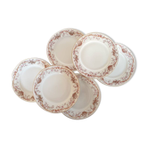 Old flat plates model "Pastoral" porcelain of Vierzon A.Hache and Co. manufacture en