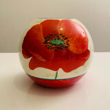 Round vase in Lunéville earthenware - "Poppy" collection