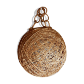 Vintage ball natural twine and wicker hanging lamp