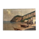 Village in the cliffs, oil on canvas signed E. Bello