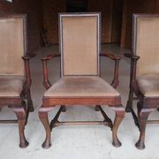 3 fauteuils chippendale en chêne massif, XIXème siècle