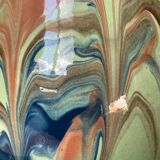 Vintage flamed glazed terracotta vase