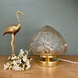 Vintage globe table lamp in chiseled glass