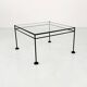 Postmodern light blue glass and metal coffee table by gamma, 1980