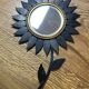 Vintage 70s: sunflower mirror marked and signed on the back / chaty vallauris am