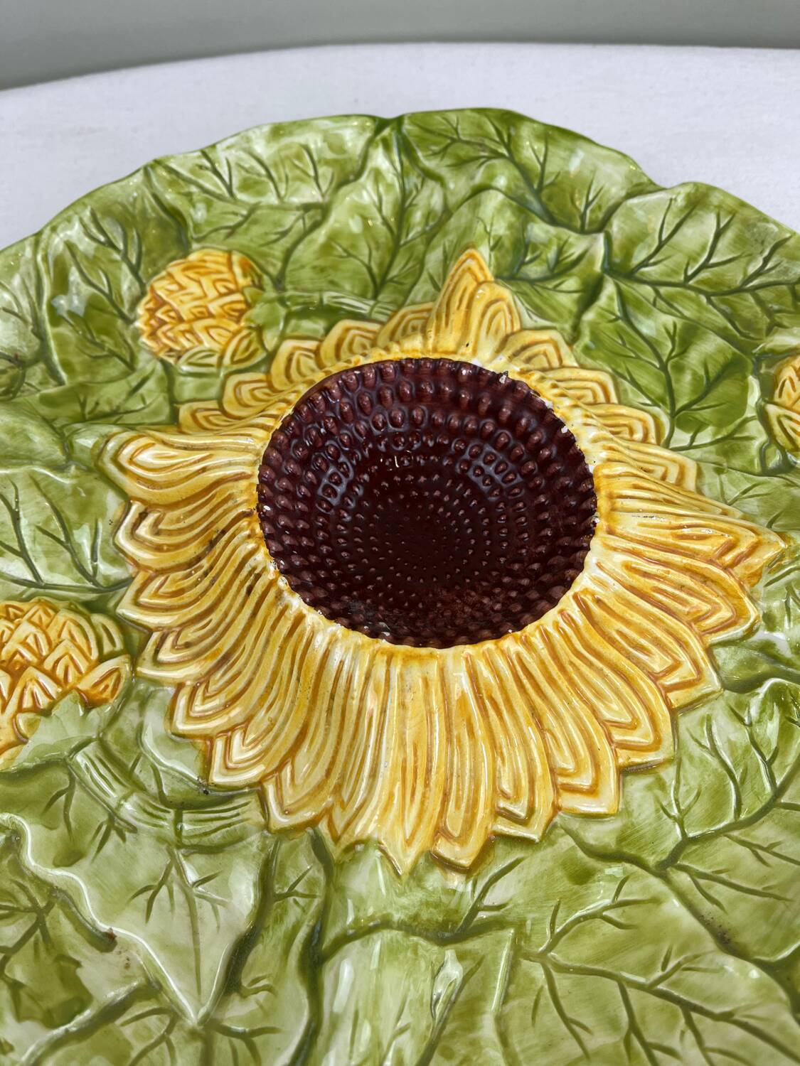 Plat barbotine tournesols