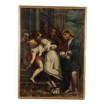 Ancient painting "Ecstasy of Saint Catherine of Siena" 17th century