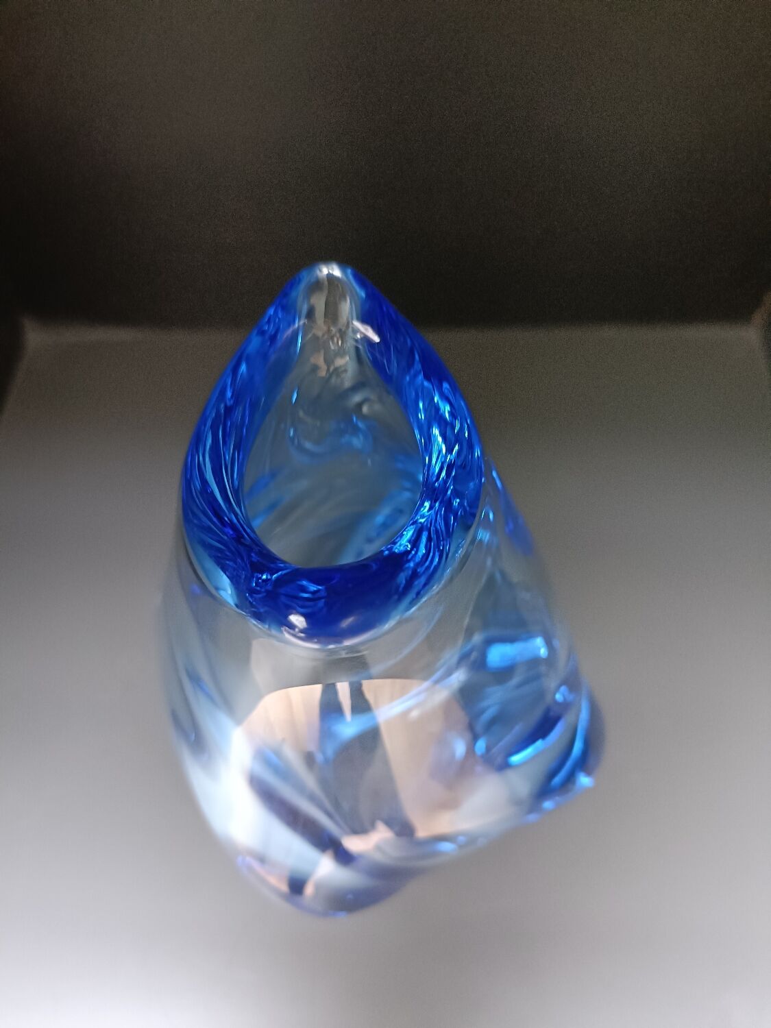 Blue crystal vase