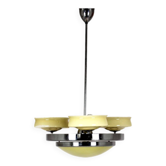 Bauhaus Chrome Chandelier from Zukov, 1940s
