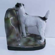 fox terrier porcelaine polychrome numéroté début xxème