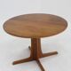 Vintage Danish round extendable dining table teak 1960s Gudme