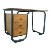 Curved vintage industrial desk / Bauhaus desk