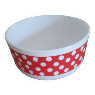 Arcopal polka dot salad bowl