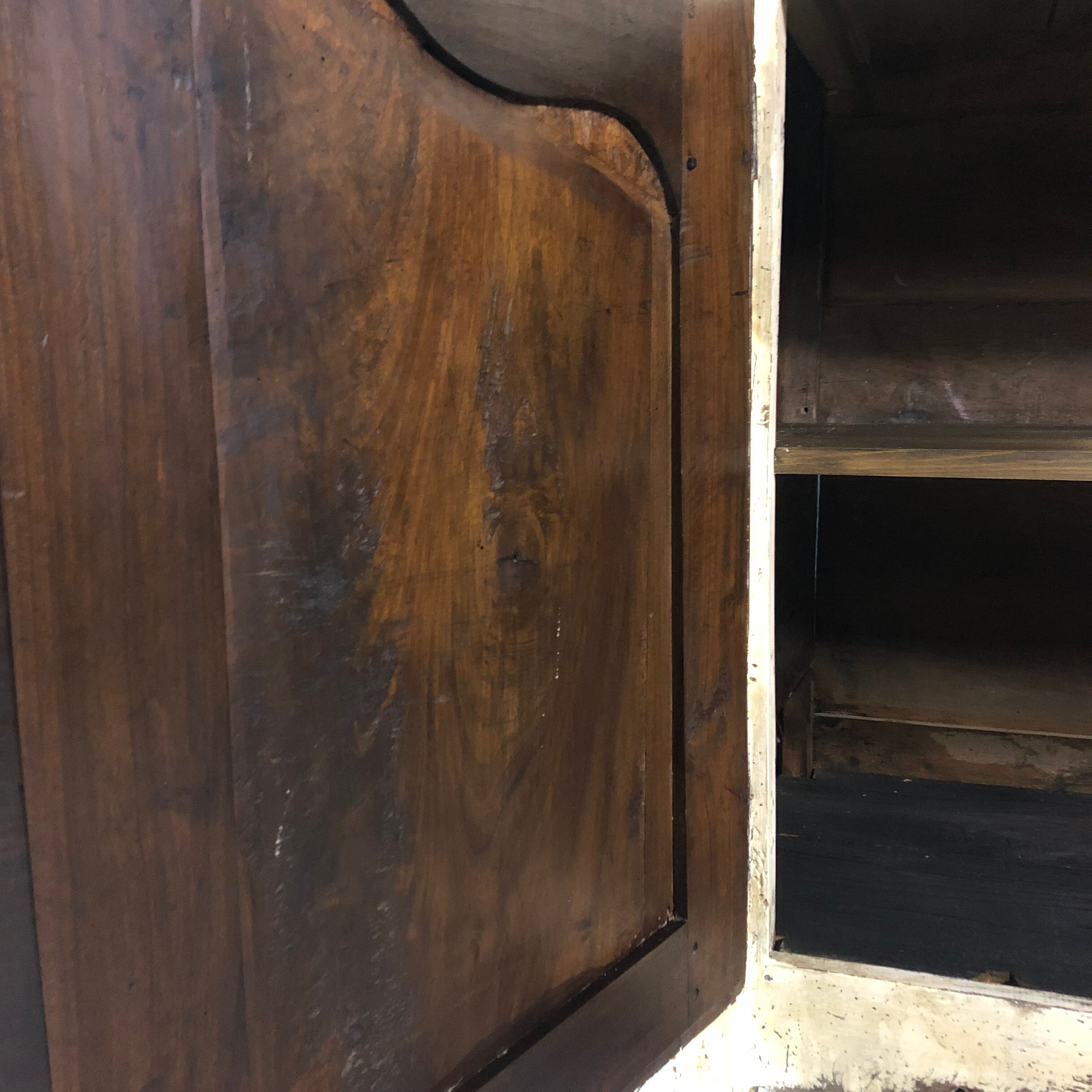 Old patinated painted wooden sideboard