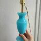Blue Opaline Glass Table Lamp, 1970s