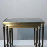 Set de 3 tables gigognes miroir 1950s