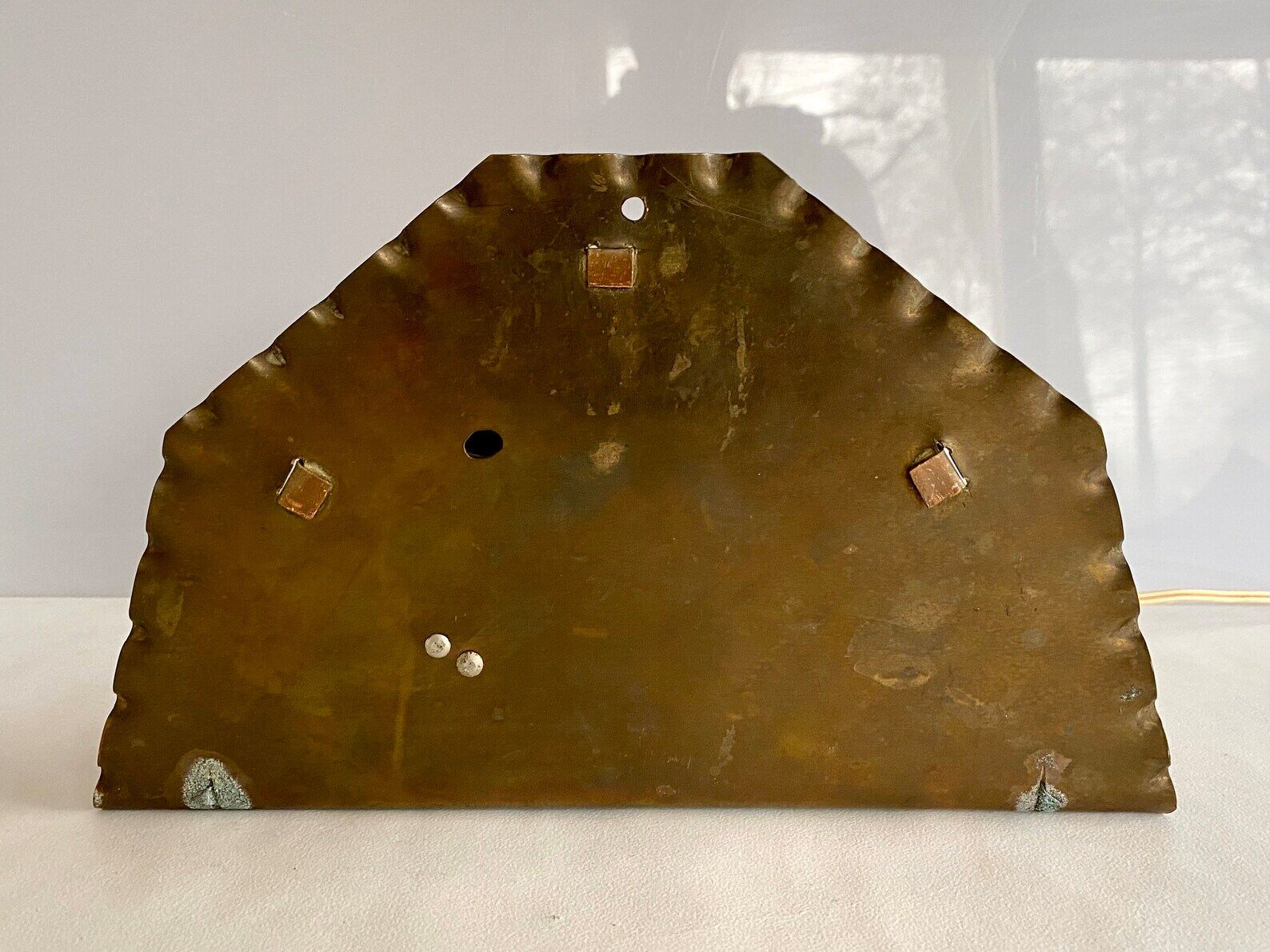 Unique mid century table lamp "fireplace" copper & brass, art deco, vintage light