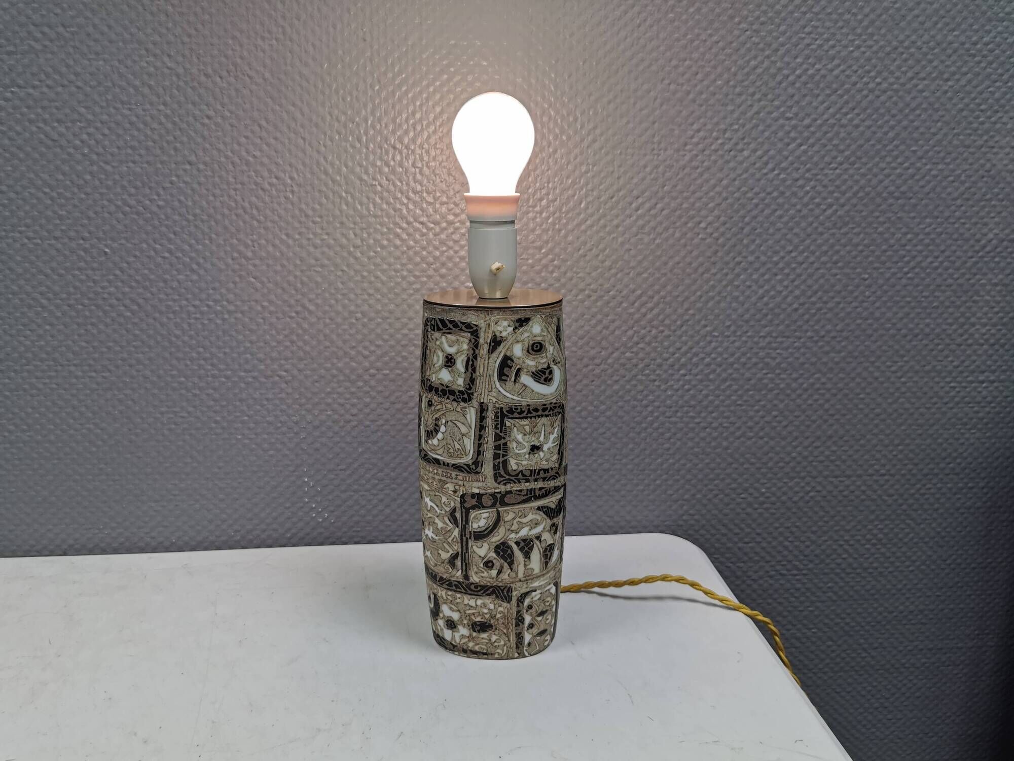 Large ceramic table lamp from Danish Royal Copenhagen.