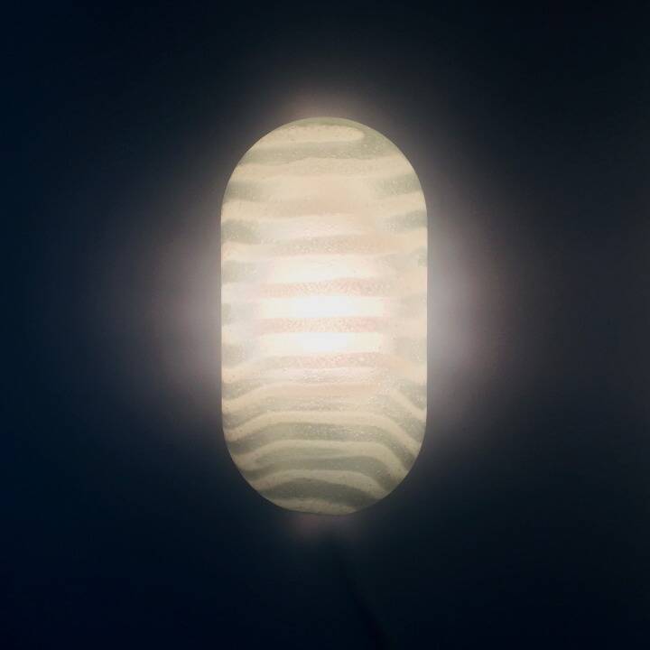 Paire d'appliques murales/appliques modernistes en verre rayé « Zebra » de Peill & Putzler, Allemagne, années 1970