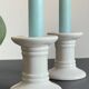 White Ceramic Coil Candlesticks