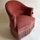 Pink-orange velvet tub chair