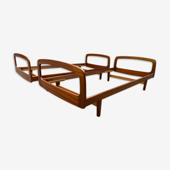 Scandinavian bed pair in vintage teak 1960