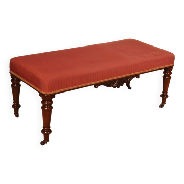 19th-century mahogany bench - England