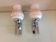 Pair of white opaline and chromed metal / vintage wall lamp 60s-70s
