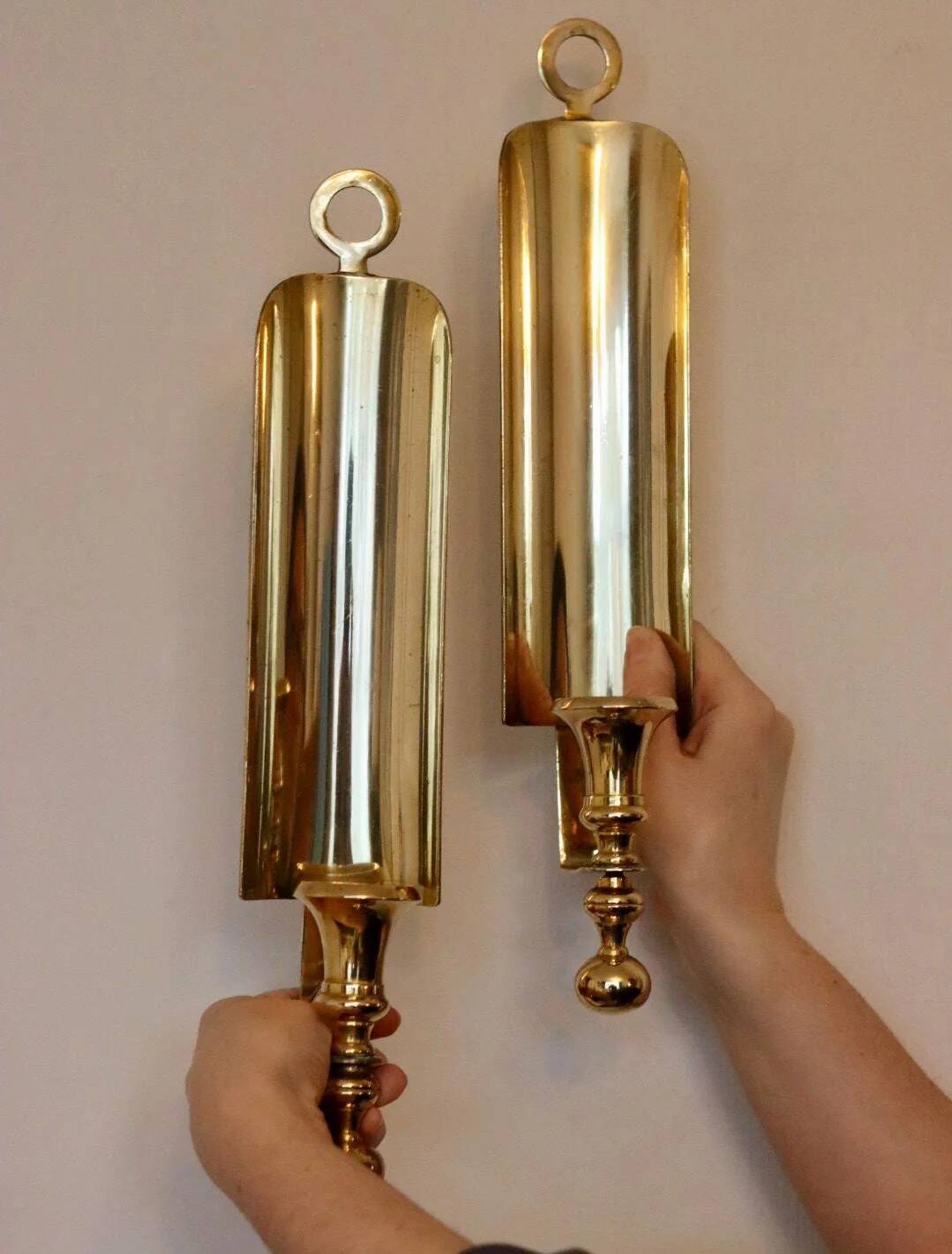 Pair of mid-century Swedish brass sconces