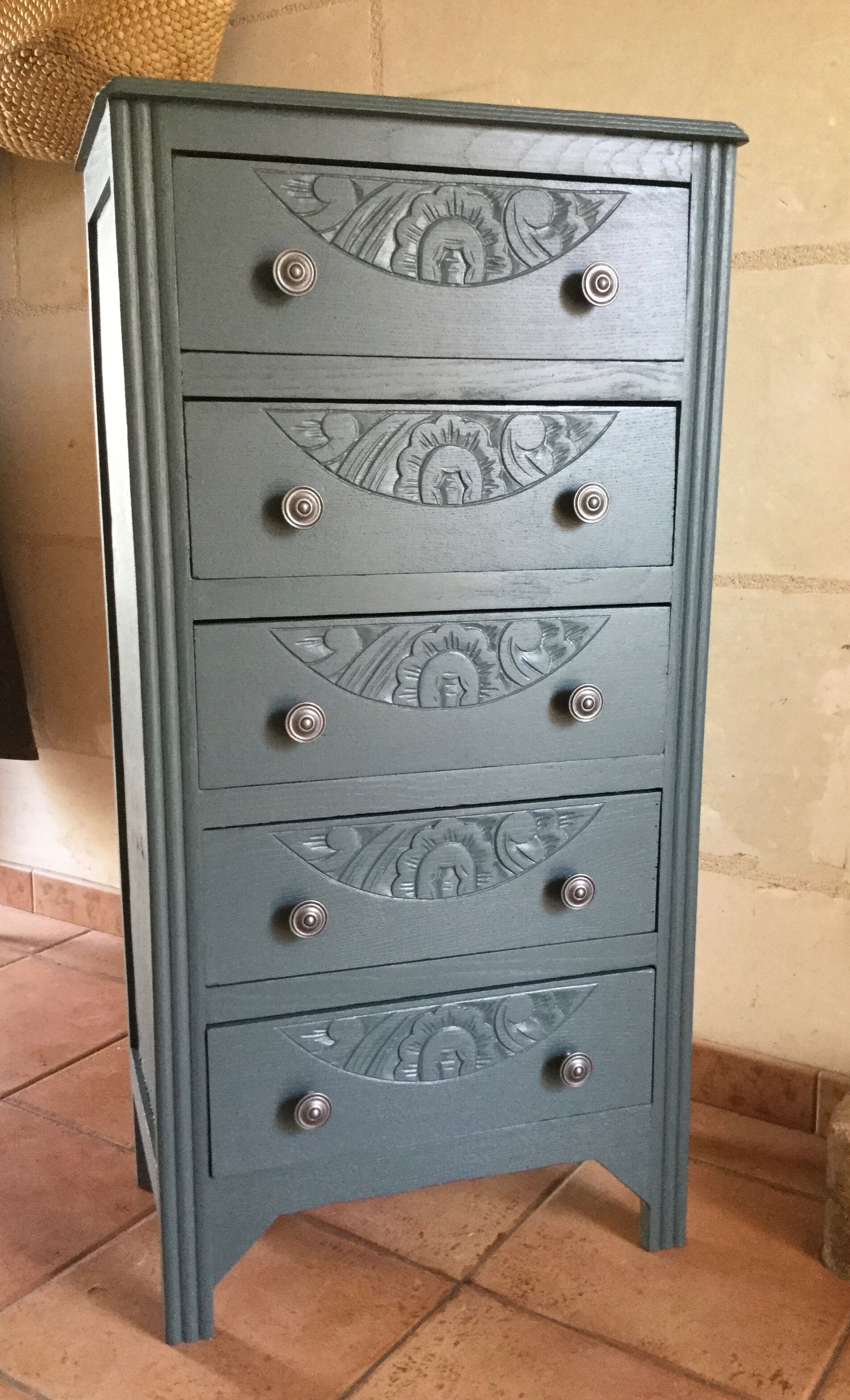 Art Deco blue dresser