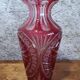 Bohème large crystal vase with red overlay, wheel-cut, Belle Époque.