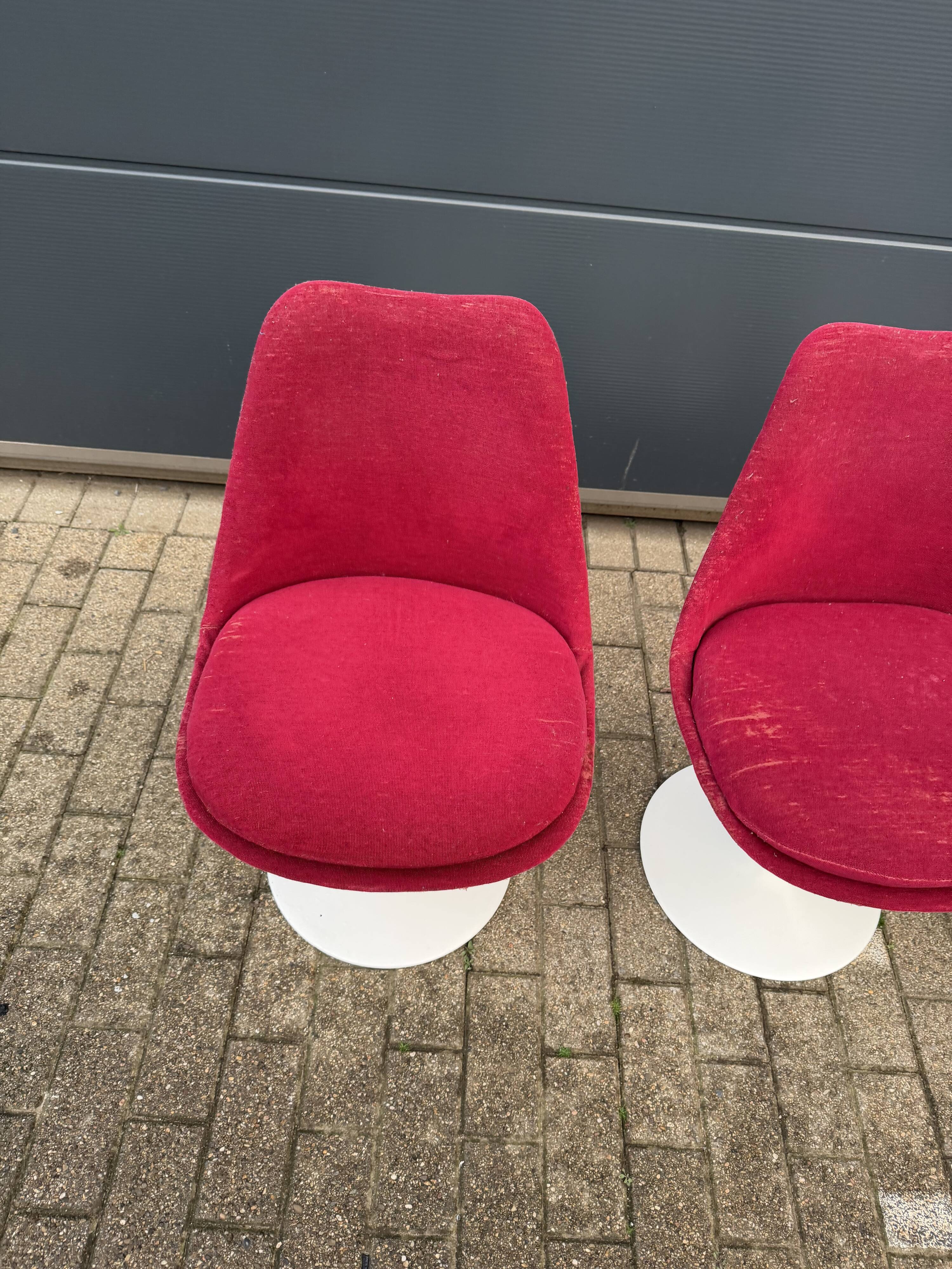 6 original vintage Knoll Tulip chairs by Eero Saarinen