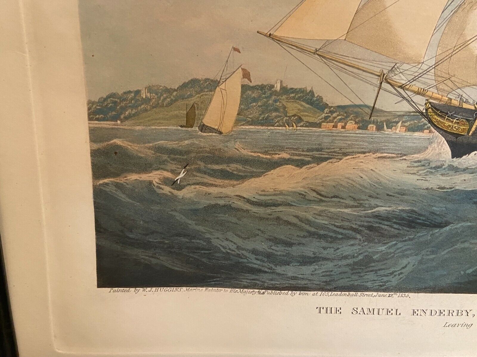 Engraving XIXth The Samuel Enderry of 422 tons William Lisle W.J. Huggins Rosenberg