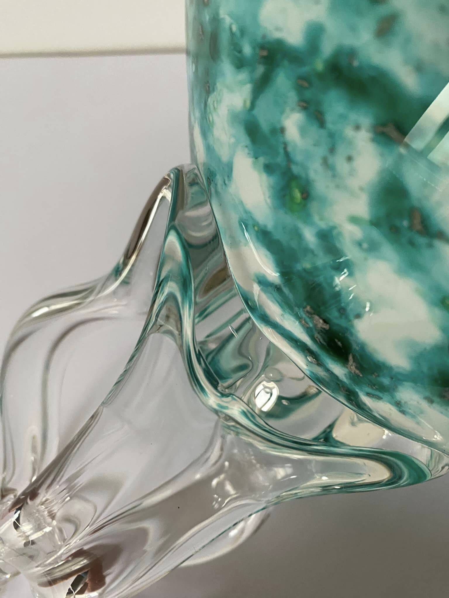 Large blown glass bowl attributed to Jozefina Krosno