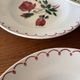 Set of 6 antique deep plates in earthenware • Red rose decoration