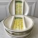Set of 6 asparagus plates in salins slurry model Auxonne old