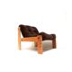 Vintage Brutalist 70s armchair with brown upholstery