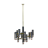 Sciolari chandelier in brass and black pearl