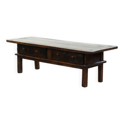 Table basse en bois de châtaignier du XVIIIe siècle d'Europe du Sud