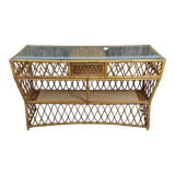Rattan bar console